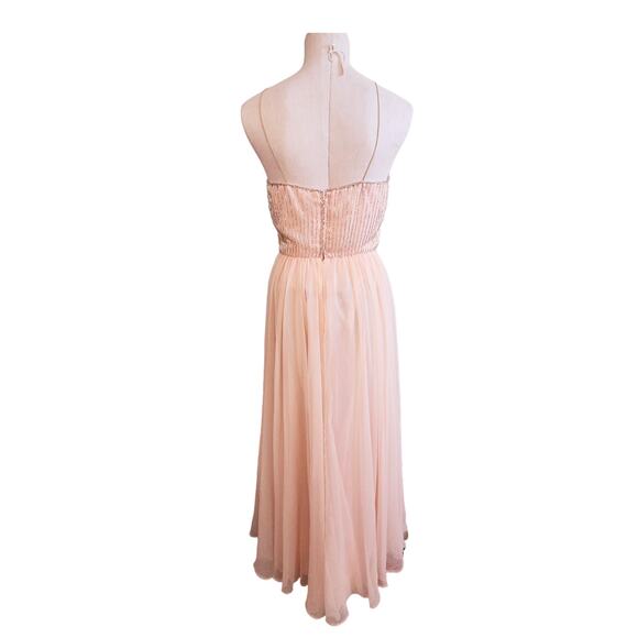 Vintage Victoria Royal Ltd Pink Chiffon Beaded Jacket Princess Prom Dress Size 8 - Picture 4 of 15